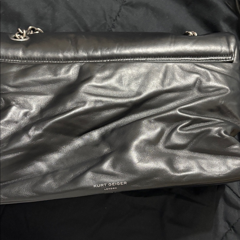 Kurt Geiger Shiny Black Leather Bag